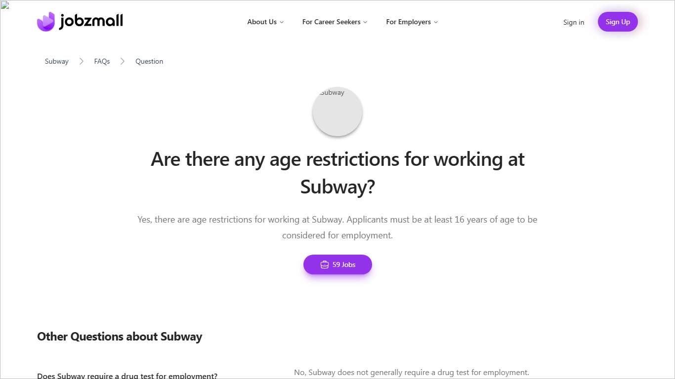 Are there any age restrictions for working at Subway? Subway FAQs JobzMall